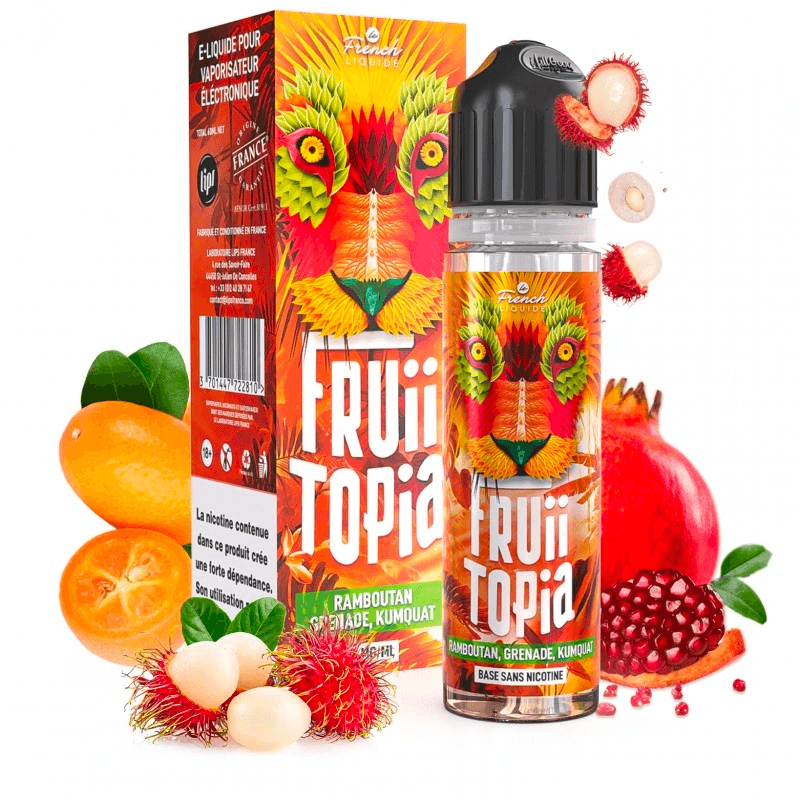 E-liquide Ramboutan, Grenade, Kumquat 60ml - Fruiitopia - Le French Liquide