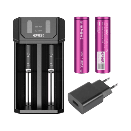 Pack 2 accus 18650 avec chargeur - EFEST