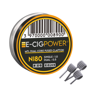Fils résistifs Ni80 MTL Dual Core Fused Clapton (x10) - E-Cig Power